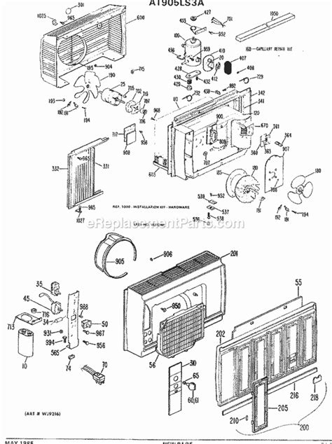 Ge Window Air Conditioner Parts Diagram : GE AHE08AXL1 room air ...