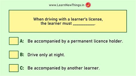 Indian Driving Licence Test Questions Answers Set 5 12 RTO Exam