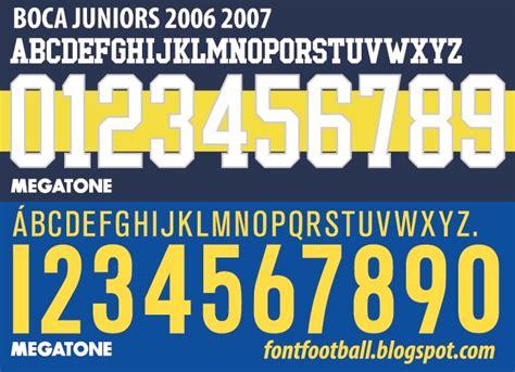 Font Football Font Vector Boca Juniors 2006 2007 Kit