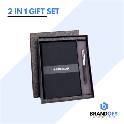 Brandofy Black Corporate Diary And Pen Gift Set Packaging Type Box At