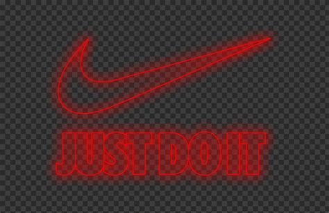 HD Nike Just Do It Neon Red Outline With Tick Logo PNG Just Do It