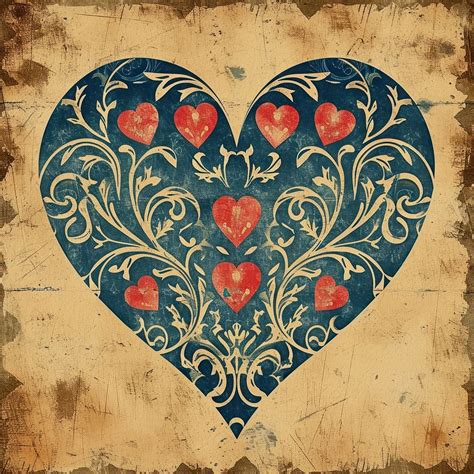 Vintage Heart Backgrounds Creativity Vignette Premium Photo