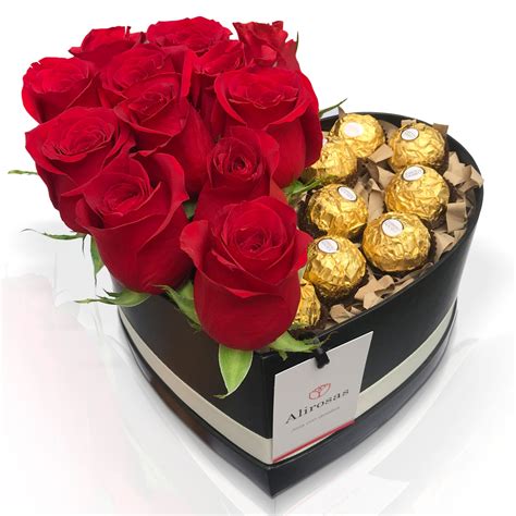 Box De Rosas Rojas Con Chocolates Ferrero Rocher El Mejor Detalle