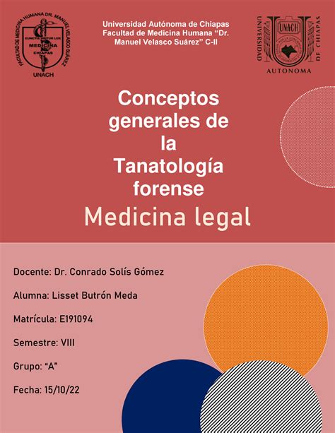 Tanatolog A Forense Lisset Butr N Conceptos Generales De La