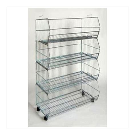 4 Tier Stacking Wire Bins