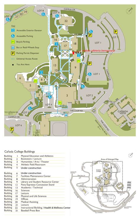 Cañada College Campus Map - Cantildeada College Redwood City CA • mappery