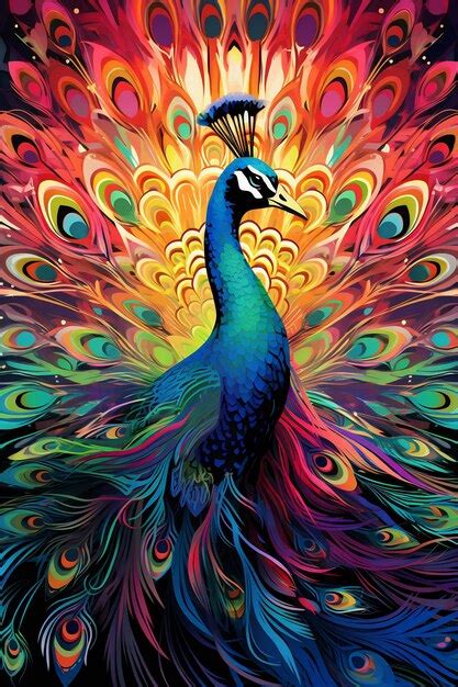 Premium Ai Image A Colorful Image Of A Peacock With The Words Peacock On It