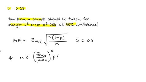 In A Survey The Planning Value For The Population Proportion Is P