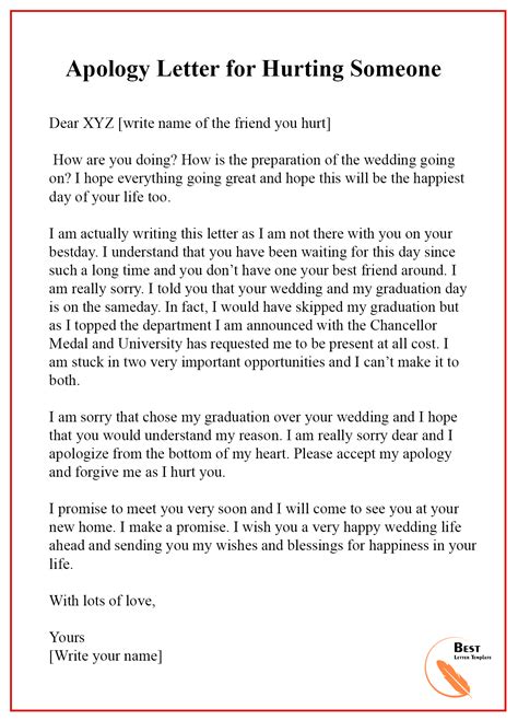 Apology-Letter-for-Hurting-Someone – Best Letter Template