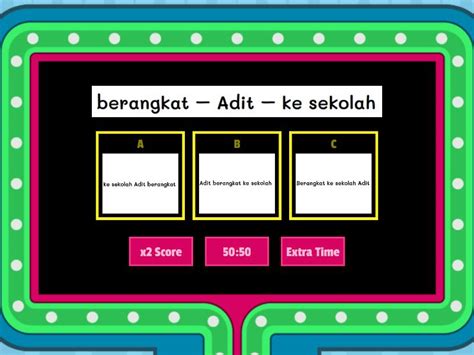 Menyusun Kata Menjadi Kalimat Gameshow Quiz