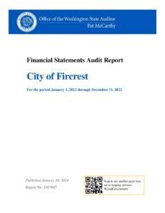 Published Financial Statements Audit Report City Of Fircrest