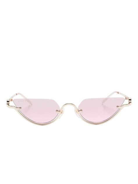 Gucci Eyewear Gg1603s Cat Eye Frame Sunglasses Pink Farfetch Uk