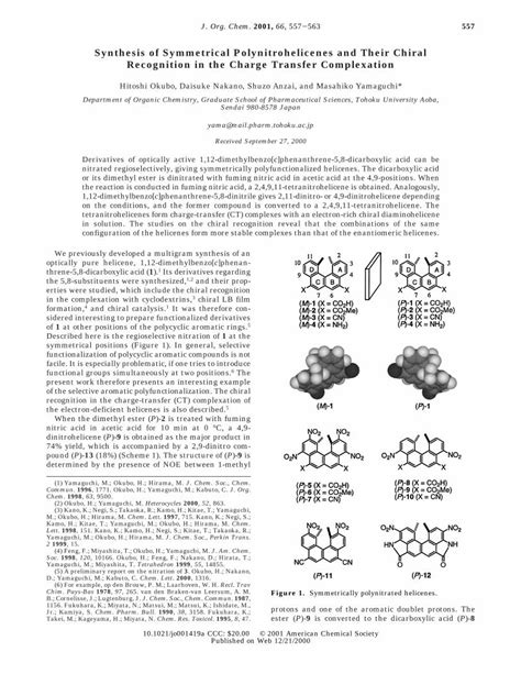 Pdf Synthesis Of Symmetrical Polynitrohelicenes And Their Chiral