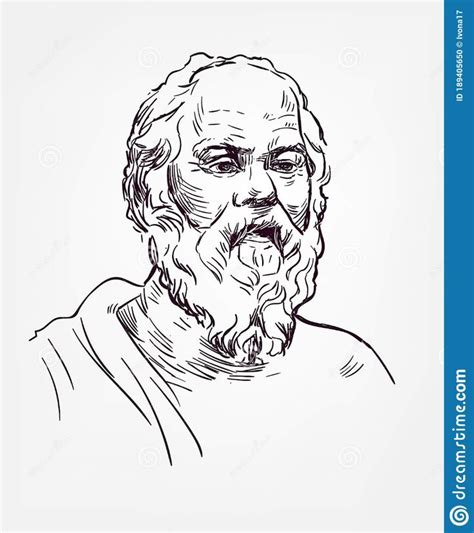 Socrates Sketch Style Vector Portrait Isolated Stock Illustration ...