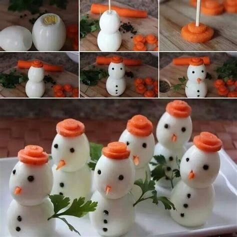 Boiled Eggs Snowmen I Wonder If I Could Gently Get The Yolk Out And Make