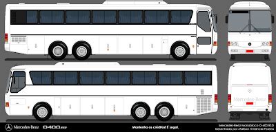 Desenhos de ônibus Rodoviários em Branco