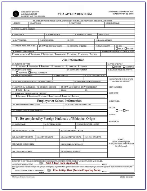 Ethiopian Passport Renewal Application Form In Canada Printable Form