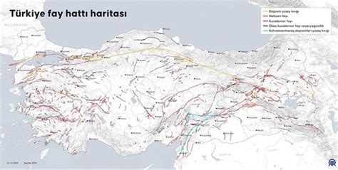 45 il ve 110 ilçe deprem riski taşıyor Fay hattı haritası güncellendi