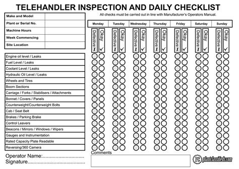 Telehandler Inspection And Daily Checklist PlantClassifieds Plant