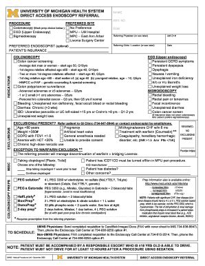 Fillable Online Med Umich Direct Access Form University Of Michigan