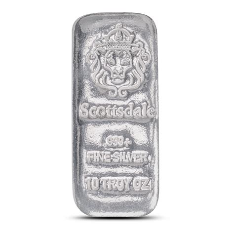 10 Oz Silver Chunky Bar Scottsdale Mint Provident Metals