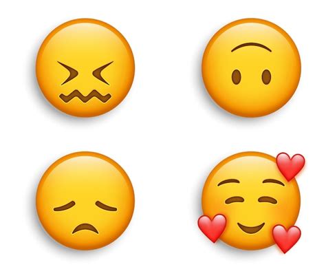 Lächelndes Emoji mit Herzen verwirrtes Gesicht mit zitterndem Mund und