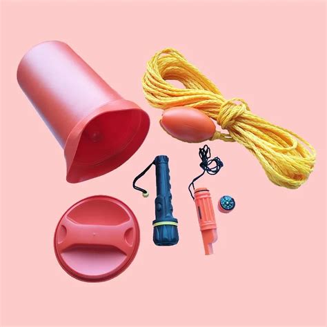 Marine Ship Boat Bailer Safety Kit Flashlight Whistle Bailer And Line 1 5 L Volume Orange Color