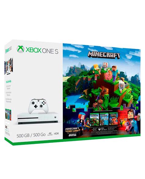 Consola Xbox One S Blanco Gb Con Minecraft Complete Adventure Y Live