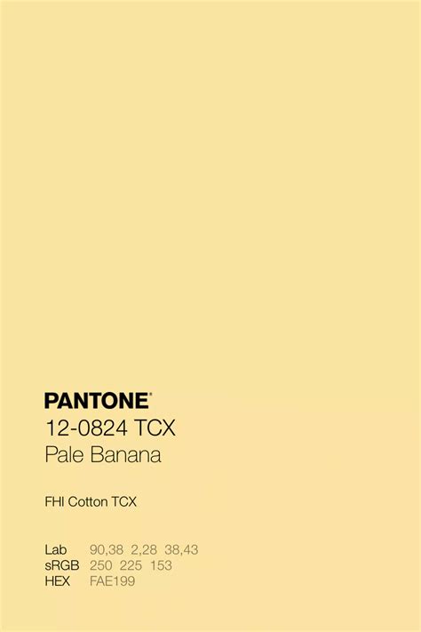 Pantone Tcx Pale Banana Color Palette Collection