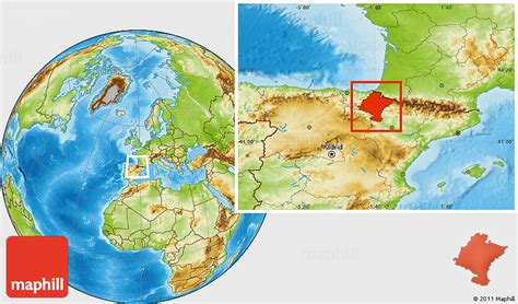 Physical Location Map of Navarra