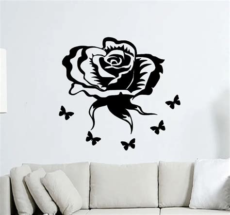 Many Colors Rose Flower Wall Stickers Living Room Wall Decals Vinyl