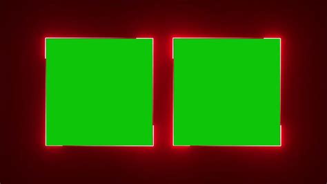 2 Red Neon Border Green Screen Overlay Motion Graphics 4k 30fps