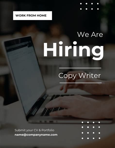 Black Dark We Are Hiring Copywriter Venngage