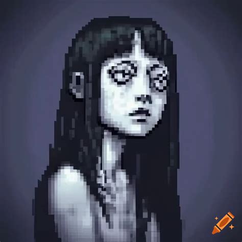 Pixel Art Of A Mysterious Girl In A Haunting World On Craiyon