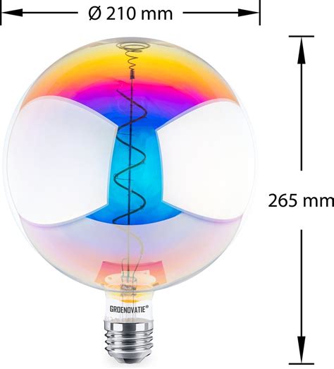 Groenovatie E27 Led Filament G200 Xl Globelamp Metallic 6w Warm