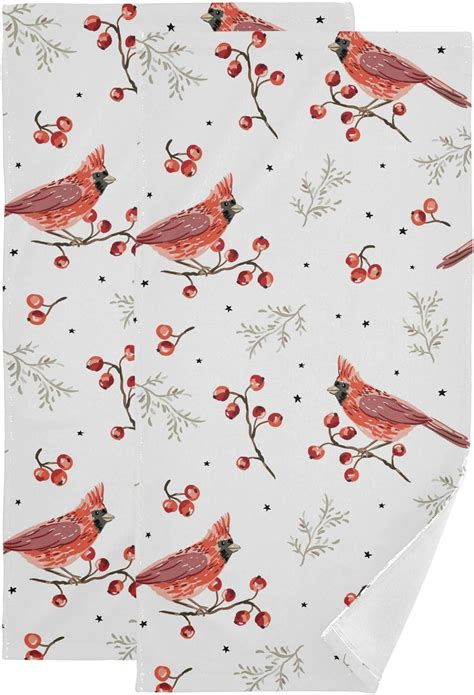 Amazon Pfrewn Winter Cardinal Rird Red Berries Hand Towels Set Of