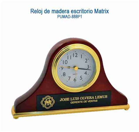 Reloj de madera escritorio matrix Publimarkca Artículos Promocionales