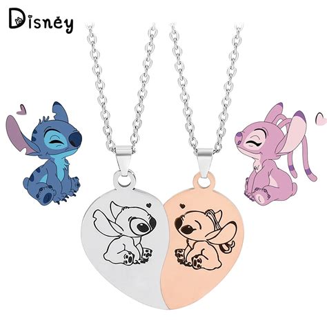 Disney Lilo Stitch Colar A O Inoxid Vel Atra O Magn Tica Figura Bonita