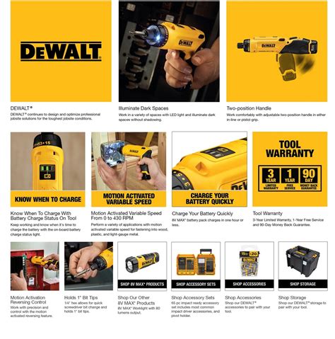 Dewalt 8 Volt Max Lithium Ion Cordless Gyroscopic Screwdriver With