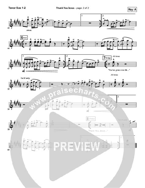 Thank You Jesus Tenor Sax Sheet Music Pdf Hillsong Worship Hannah