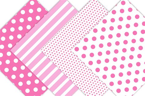 Pink Polka Dots And Stripes 13132 Backgrounds Design Bundles