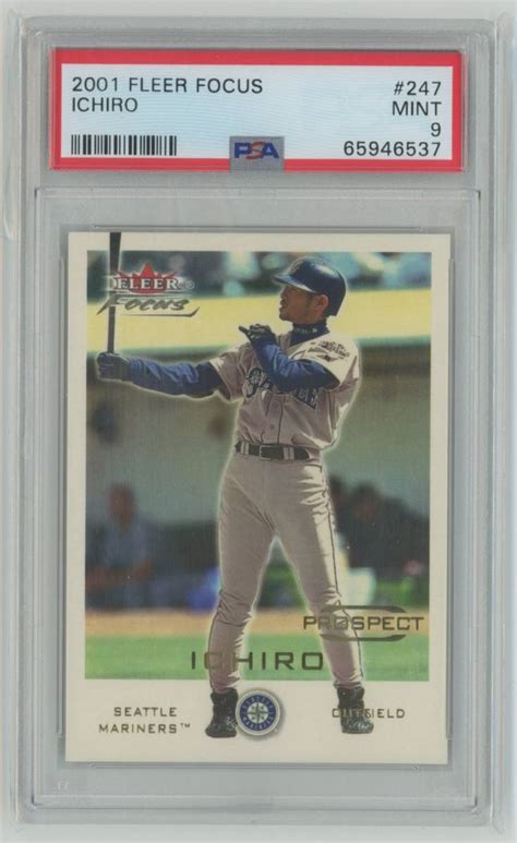 【目立った傷や汚れなし】【psa9 Mint】ichiro イチロー 2001 Fleer Focus Prospect Rookie Rc