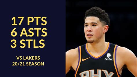 Devin Booker 17 Pts 6 Asts 3 Rebs 3 Stls Highlights Vs LA Lakers NBA