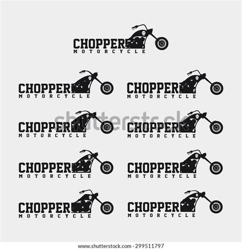 Classic Chopper Motorcycle Theme Set Stock Vector Royalty Free