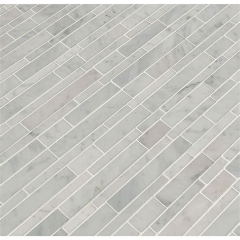 Carrara White Rsp Interlocking Pattern Polished Mosaic Tilesbay