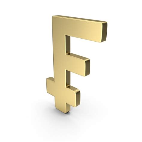 Gold Franc Currency Symbol, 3D - Envato Elements