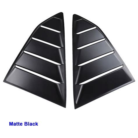 Black Glossy Carbon Rear Quarter Window Louvers Fibers Spoiler Panel