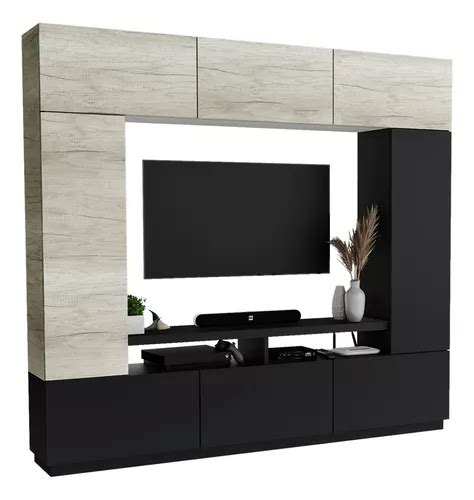 Modular Centro De Entretenimiento Organizador Rack Tv Litue Color Beige