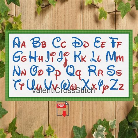 DISNEY Alphabet Cross Stitch Pattern Pattern Number Sp 254 Upper And