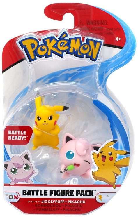 Wicked Cool Toys Pokémon Jigglypuff Pikachu Battle Figure Pack Action